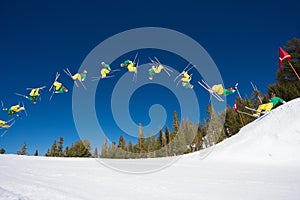 Backflip Sequence of Skier