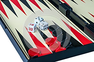 Backgammon Board with Dice and checkers