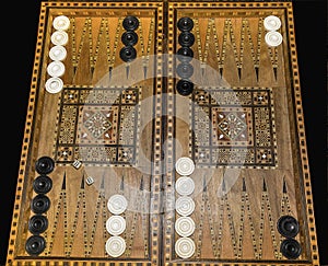 Backgammon Board. Flat Lay.isolated