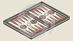 Backgammon board game setup, strategy, leisure, vector design Generative AI