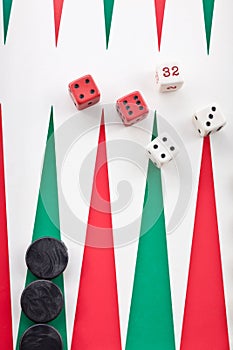 Backgammon game with dice