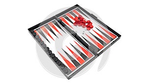 Backgammon game isolated on a white background
