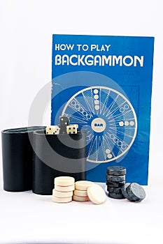 Backgammon Instructions and Game on White Background