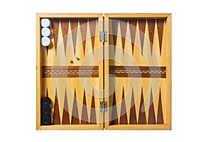 Backgammon tawla wodden board game isolated on a white background