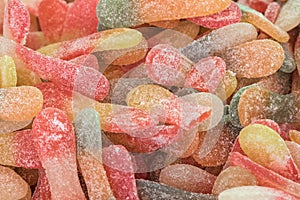 Backgroud of gummy acide sweets