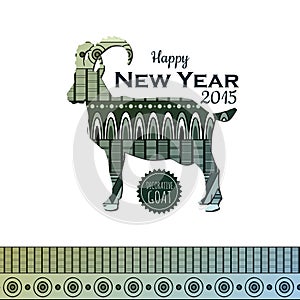 backgroun with goat. New Year 2015