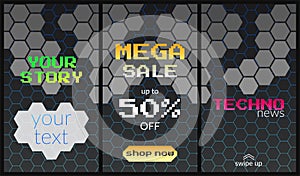 Concept Storeys banners, sale, discounts, techno news photo