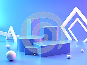 Background  3d Blue rendering minimal abstract background 3d rendering abstract geometric shape pastel. Stage for cube product in