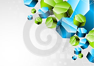 Background with 3d hexagon