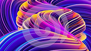 Background with 3D rendering abstract liquid waves in motion