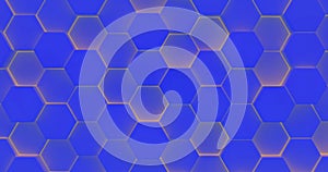 background of abstract blue with yellow rays, hexagon, polygon exagon texture, seamless movements,abstract