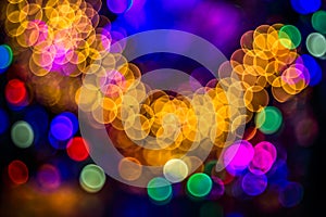 Background of abstract booble bokeh lights. Natural defocused photo