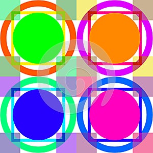 Background of abstract color geometric shapes in transparency