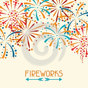 Background with abstract fireworks and salute