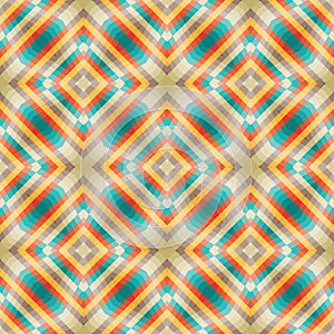 Background abstract geometric style. Seamless pattern design. Beige, orange & blue colors. Vector illustration.