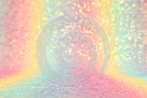 Background of abstract glitter lights. multicilor blue, pink, gold, purple and mint. de focused