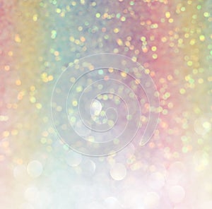 Background of abstract glitter lights. multicilor blue, pink, gold, purple and mint. de focused. banner