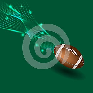 Background abstract green American football ball frame illustration vector