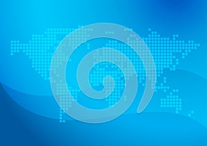 Background with abstract map - blue and wavy