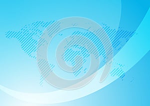 Background with abstract map - light blue