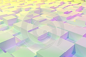 Background abstract shape composition, geometric structure block or cube for design, graphic resource. Colorful 3D rendering