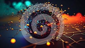 Background - Abstract Techno Design with Geometric Elements - ai generated