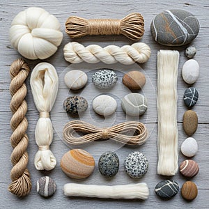 Background adds a rustic touch complementing the organic materials