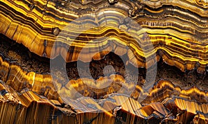 background adorned with the organic texture of raw tiger's eye semi-gemstones