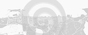 Background Alexandria map, Egypt, white and light grey city poster. Vector map with roads and water