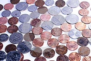 Background of  american coins for economy purposes