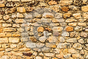 Background of ancient stone wall. Texture of old brick