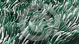 Background of animated green and white abstract anemones