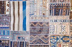 Background of antique handmade turkish kilim rugs photo