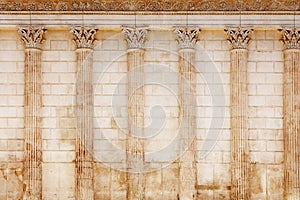 Background of antique Roman temple wall