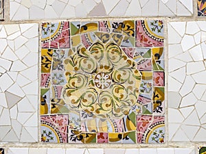 Background of Antonio Gaudi mosaics photo