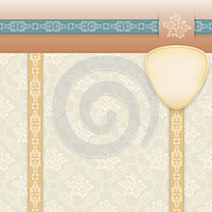 Background with arabesques and floral pattern