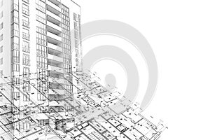 Background- architectural sketch drawing