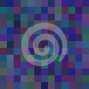 Background of art colored dark blue squares mosaic