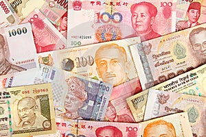 Background of asian currency.