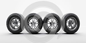 background auto rubber tire isolated car vehicle tyre object automobile wheel. Generative AI.