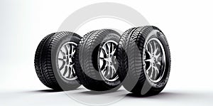 background automobile car auto rubber tire wheel object isolated rim tyre. Generative AI.