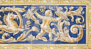 Background of azulejos, Plaza de Espana in Sevilla photo