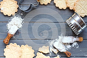 Background of baking gluten free shortbread cookies