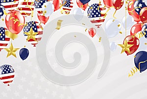 Background banner for 4th july, Independence Day. USA celebration the United States. Happy Birthday America. and flag patriotic