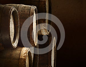 Background of barrel alcohol vinery wood