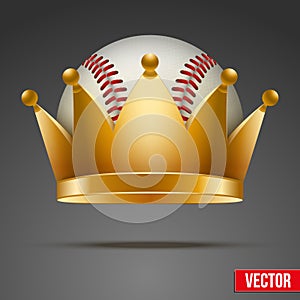 Background of Baseball ball with royal crown