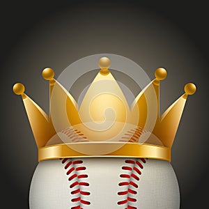 Background of Baseball ball with royal crown