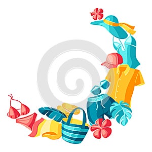 Background with beachwear and swimwear.