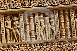 Background of beautiful indian bas-relief