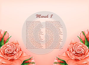 Background with beautiful pastel roses